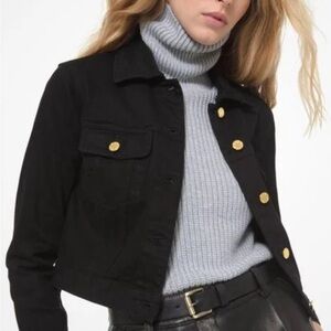 Michael Kors Black and Gold Jean Jacket